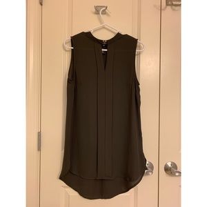 Open neck detail gray work blouse